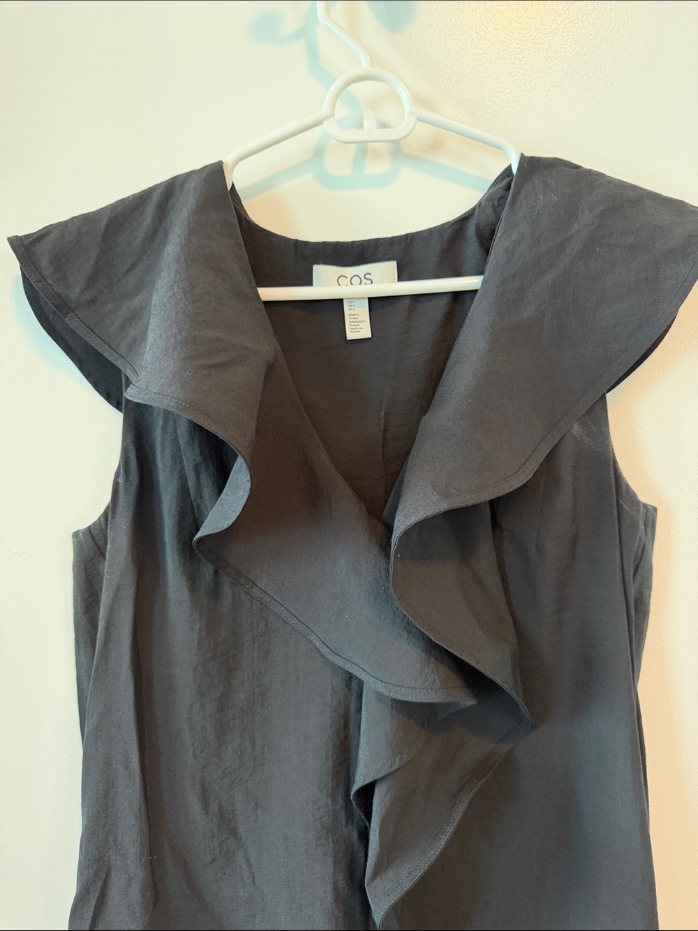 COS Black Maxi Dress with Ruffle Front - Picture 2 of 4